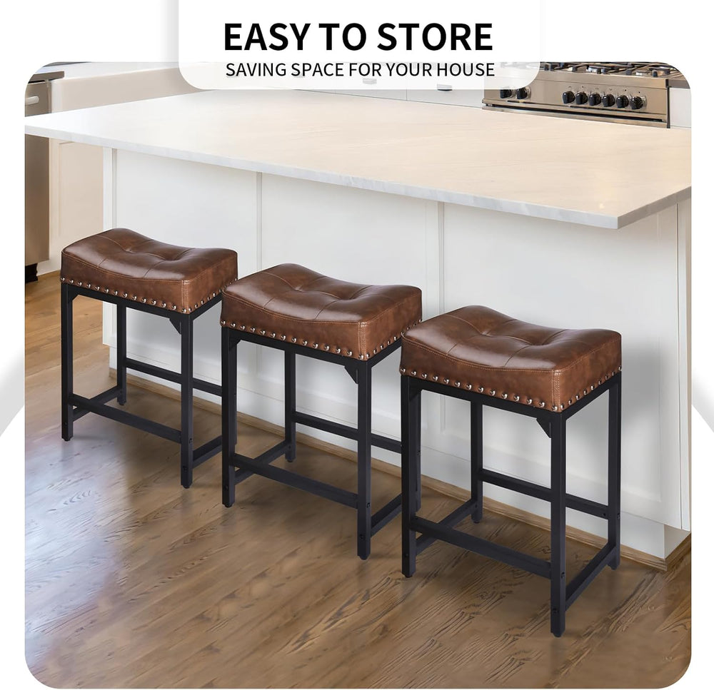 Bar Stools Set of 2, Counter Height Bar Stools for Kitchen Counter, 24 Inch S...