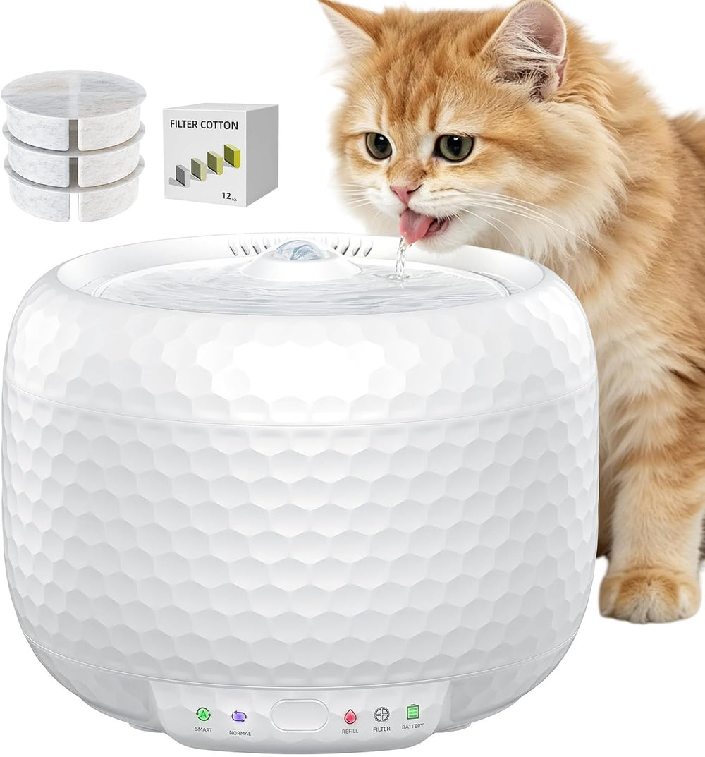 Red Dot Award Wireless Cat Water Fountain 1.8L/60oz, 145° Sensor Fountain wit...
