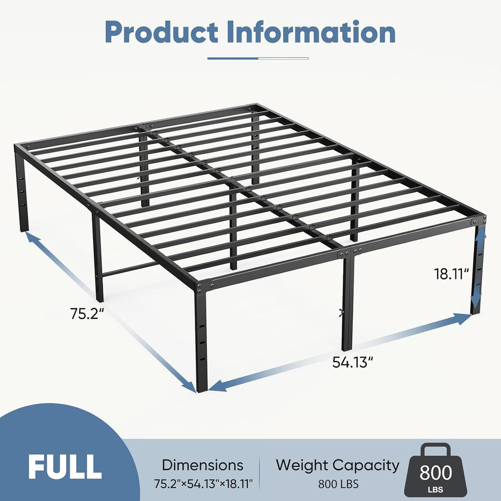 DUMOS Full Bed Frames, 18 Inch Height Metal Platform Bed Frame