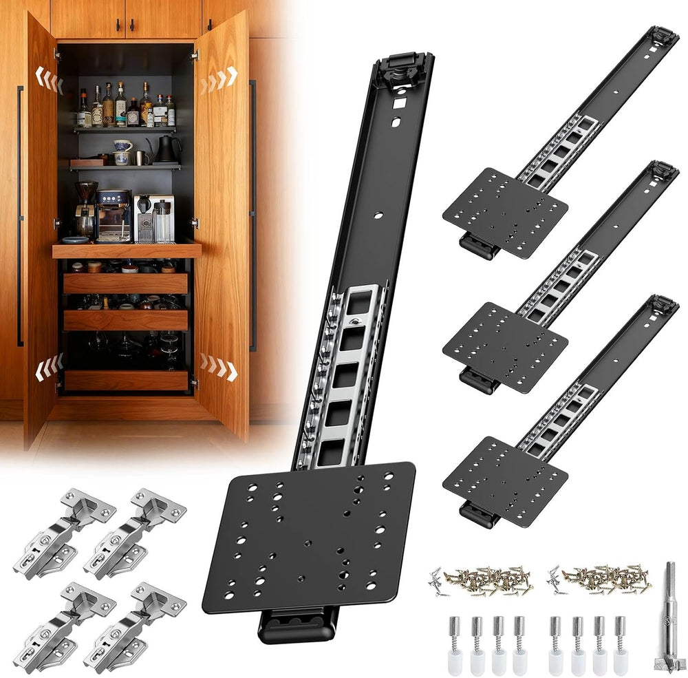 Pocket Door Hardware 16in Sliding Kit for Cabinet Wardrobe Doors 4PCS