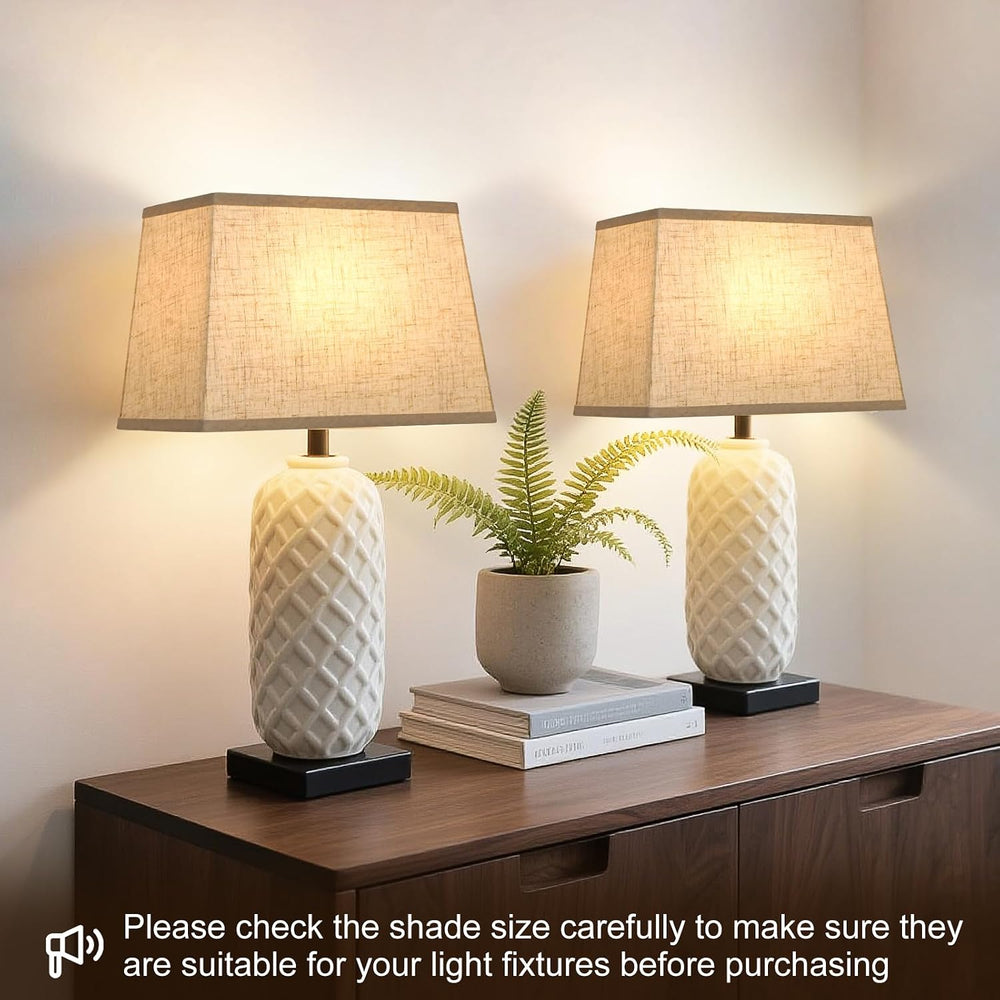 Rectangle Lamp Shades Set of 2, Top 7"x12.5", Bottom 9"x15&quo...