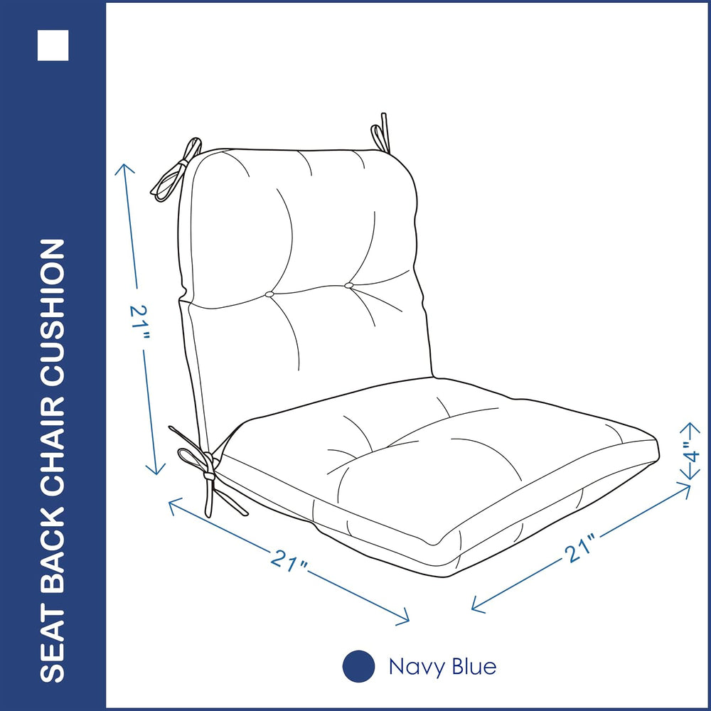 Outdoor Indoor Seat/Back Chair Tufted Cushion,All-Weather Patio Chair Cushion...