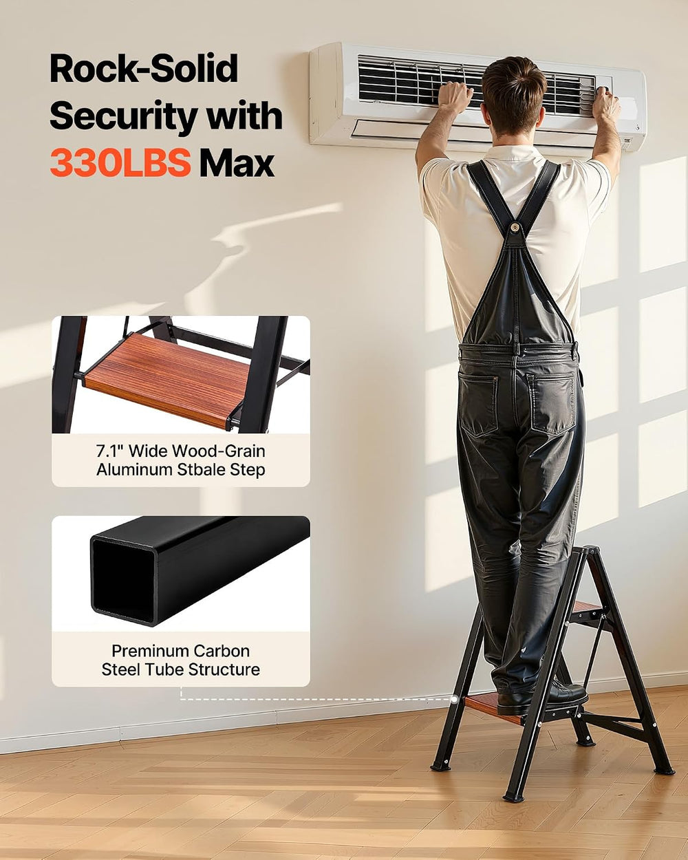 VEVOR 2 Step Ladder, Folding Step Stool with Wide Anti-Slip Pedal and Comfort...