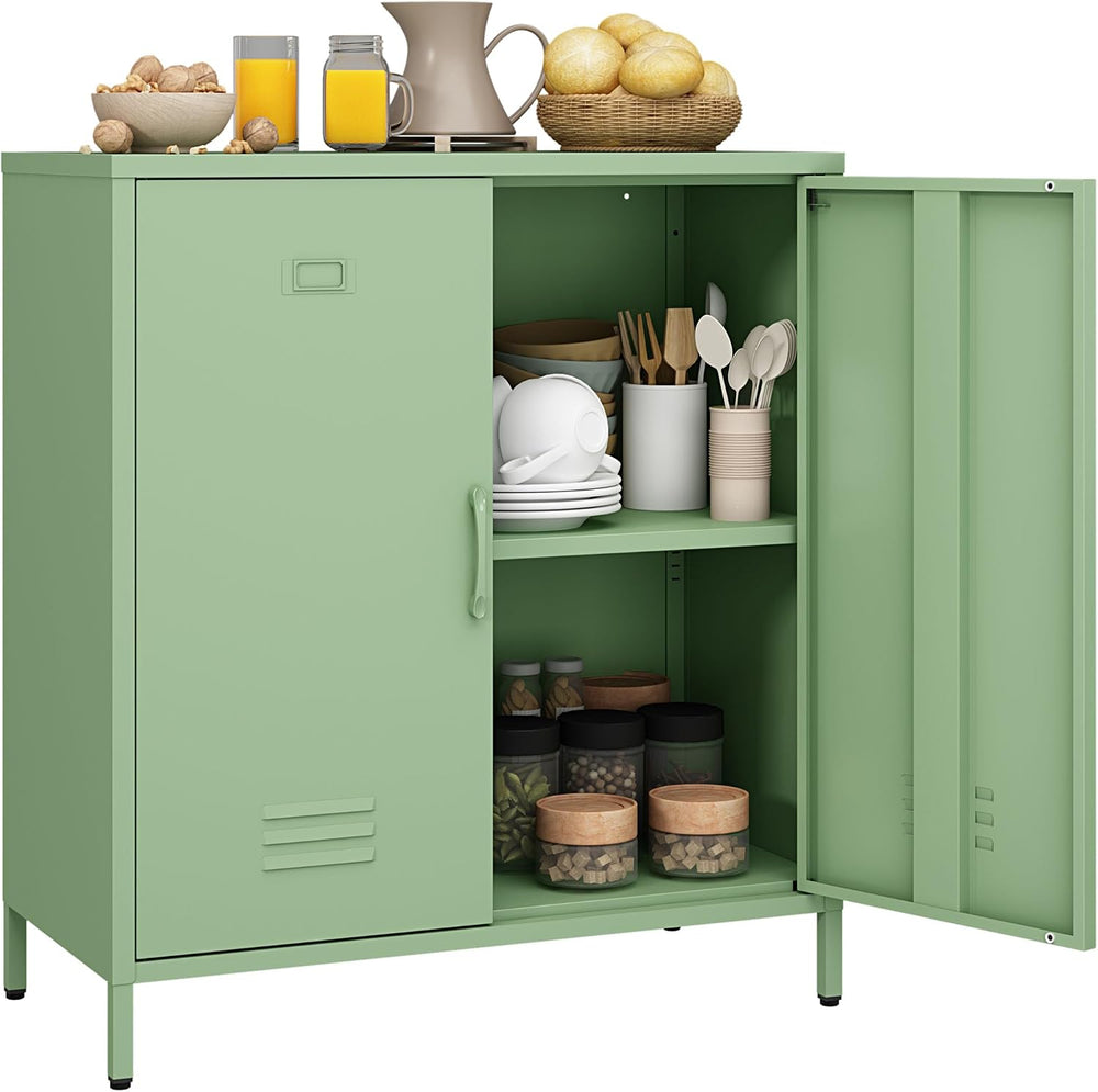 Steehoom Metal Cabinet with 2 Door, Metal Locker Storage Cabinet with Adjusta...