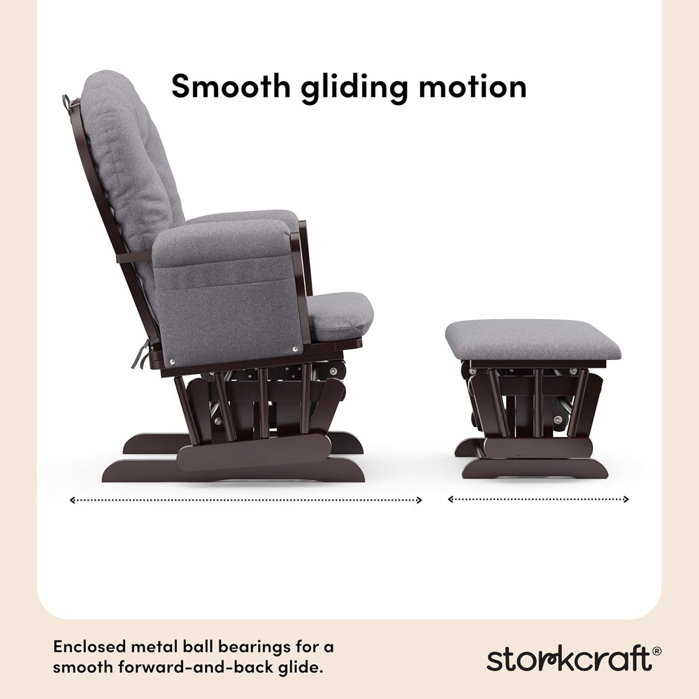 Storkcraft Premium Hoop Glider & Ottoman, Espresso/Gray Swirl
