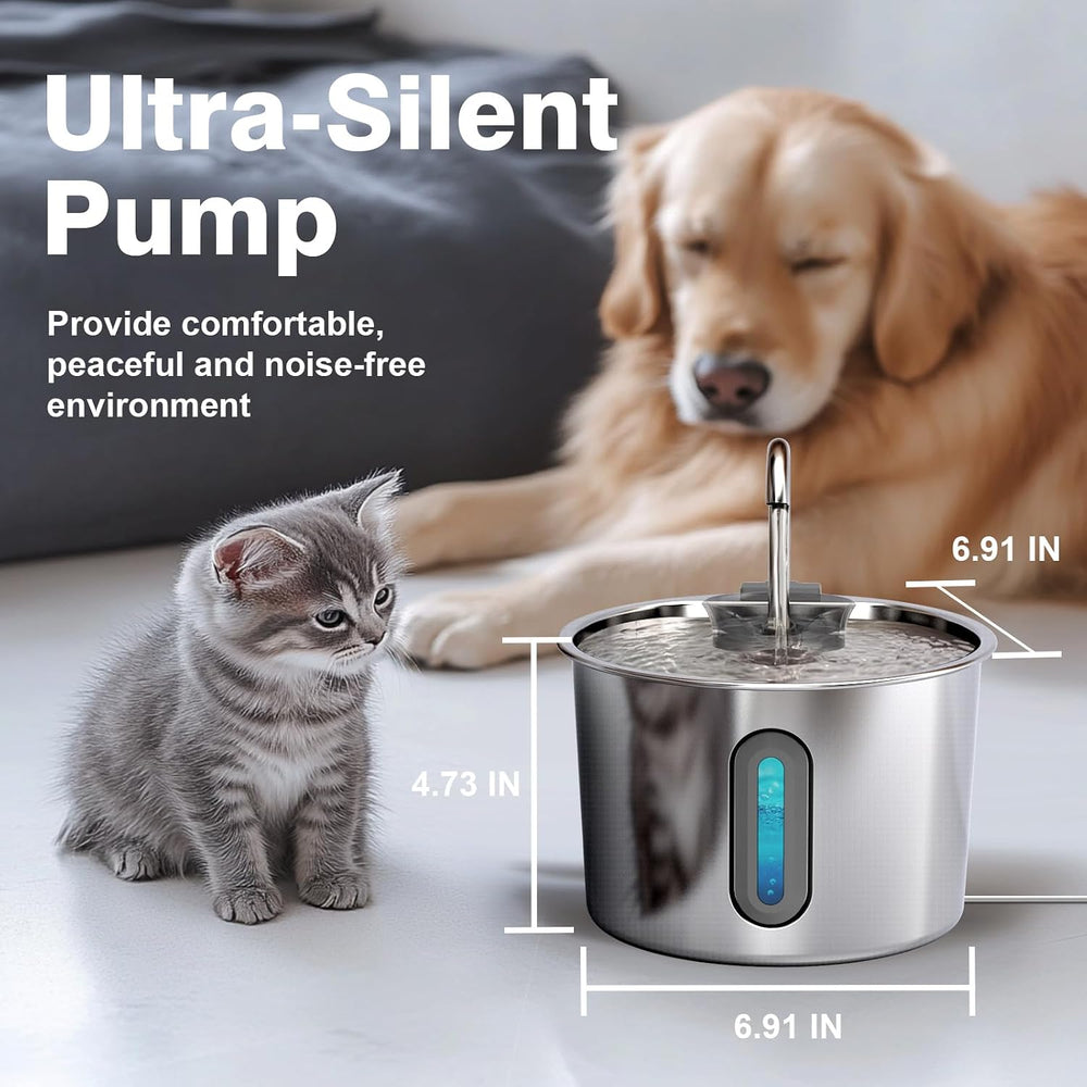 Cat Water Fountain, 74oz/2.2L Cat Fountain for Drinking - Pet Water Fountain ...