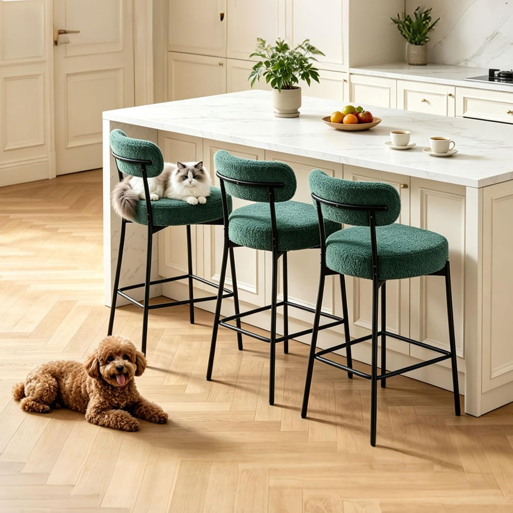 DYHOME Bar Stools Set of 2, 28 Inch Counter Height Bar Stools with Back