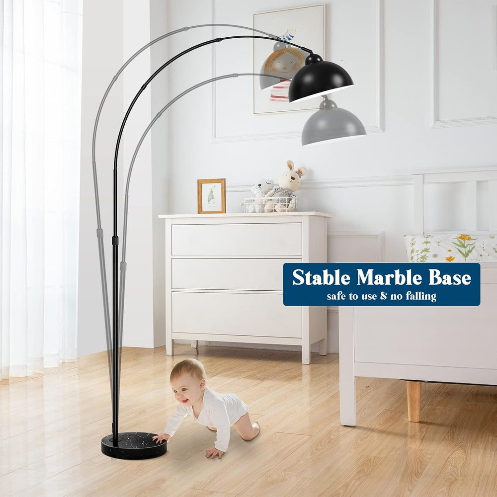 Arc Floor Lamp, Black Industrial Adjustable Over the Couch Stand Up Light