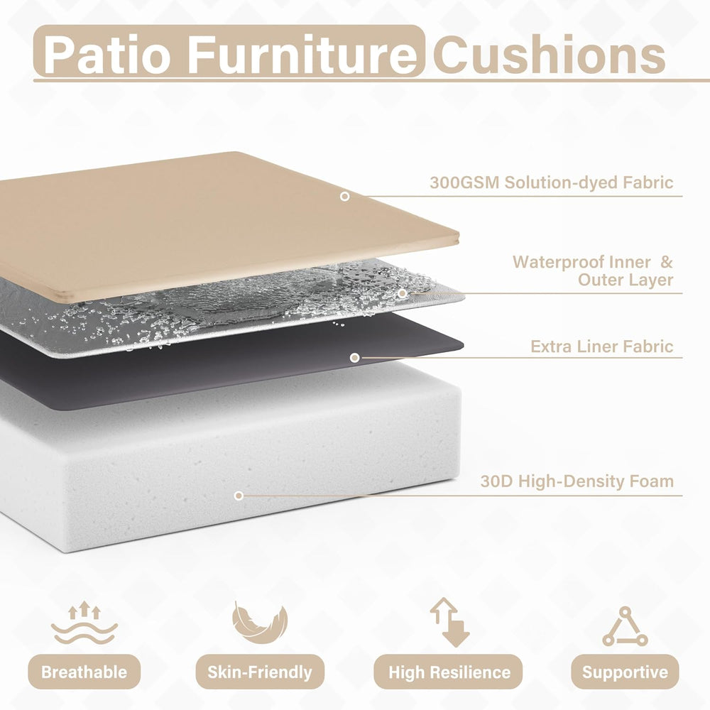 Patio Chair Cushions 22 x 22 x 4 Inch Waterproof Outdoor Seat Cushions for Pa...