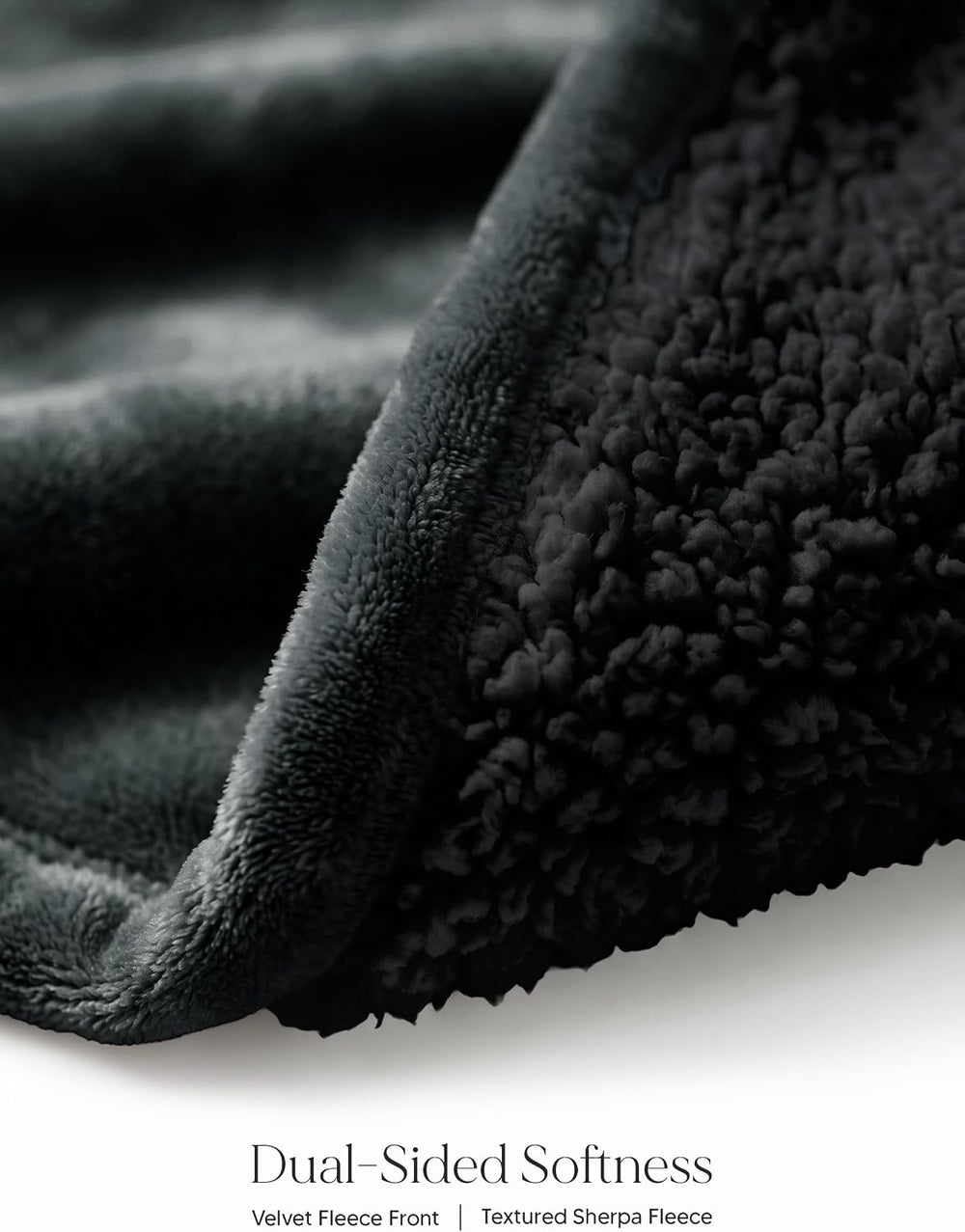 Utopia Bedding Reversible Plush Sherpa Blanket Twin Size Black, 60x80 Inch