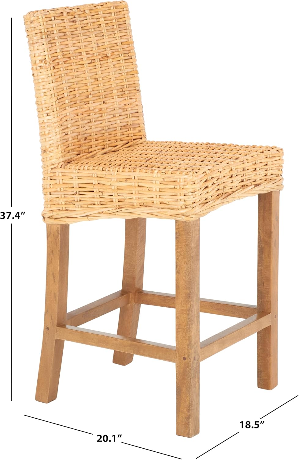 SAFAVIEH Tobie Wood Counter Bar Stool, 23.62" Seat BST6501A