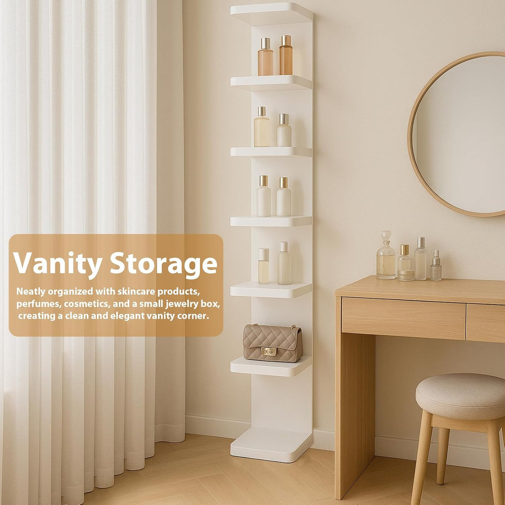 LitaEther Versatile 7 Tier Wall Shelf Unit,White Lack Wall Shelf,Display Floa...