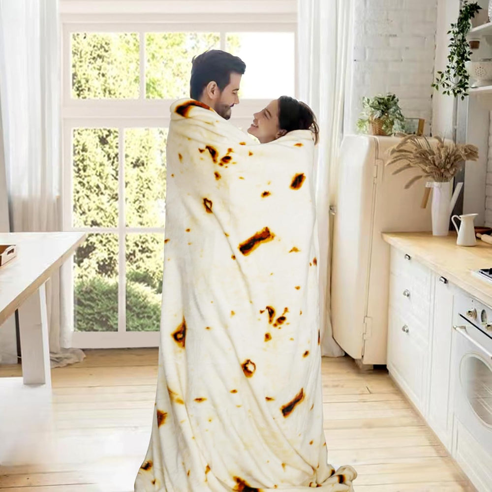 Bnuitland 90 Inches Tortilla Burritos Pattern Blanket, 300 GSM Double Sided G...