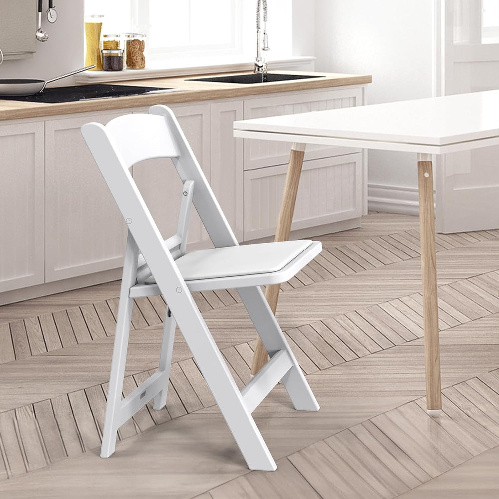 VINGLI Resin Folding Chairs with Cushion, Foldable Plastic Chair with Comfort...