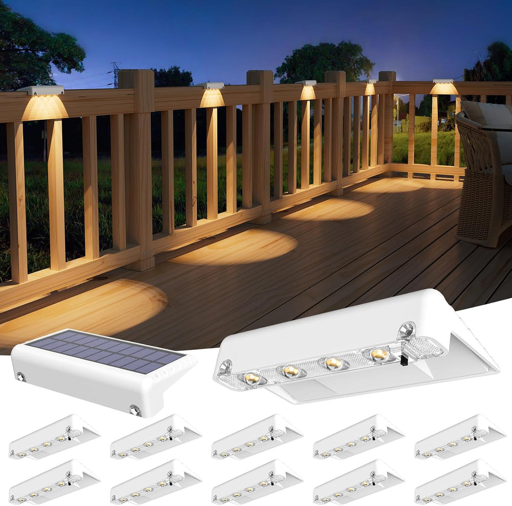VOLISUN Solar Deck Lights Outdoor 12Pack, Warm White Solar Stair Lights