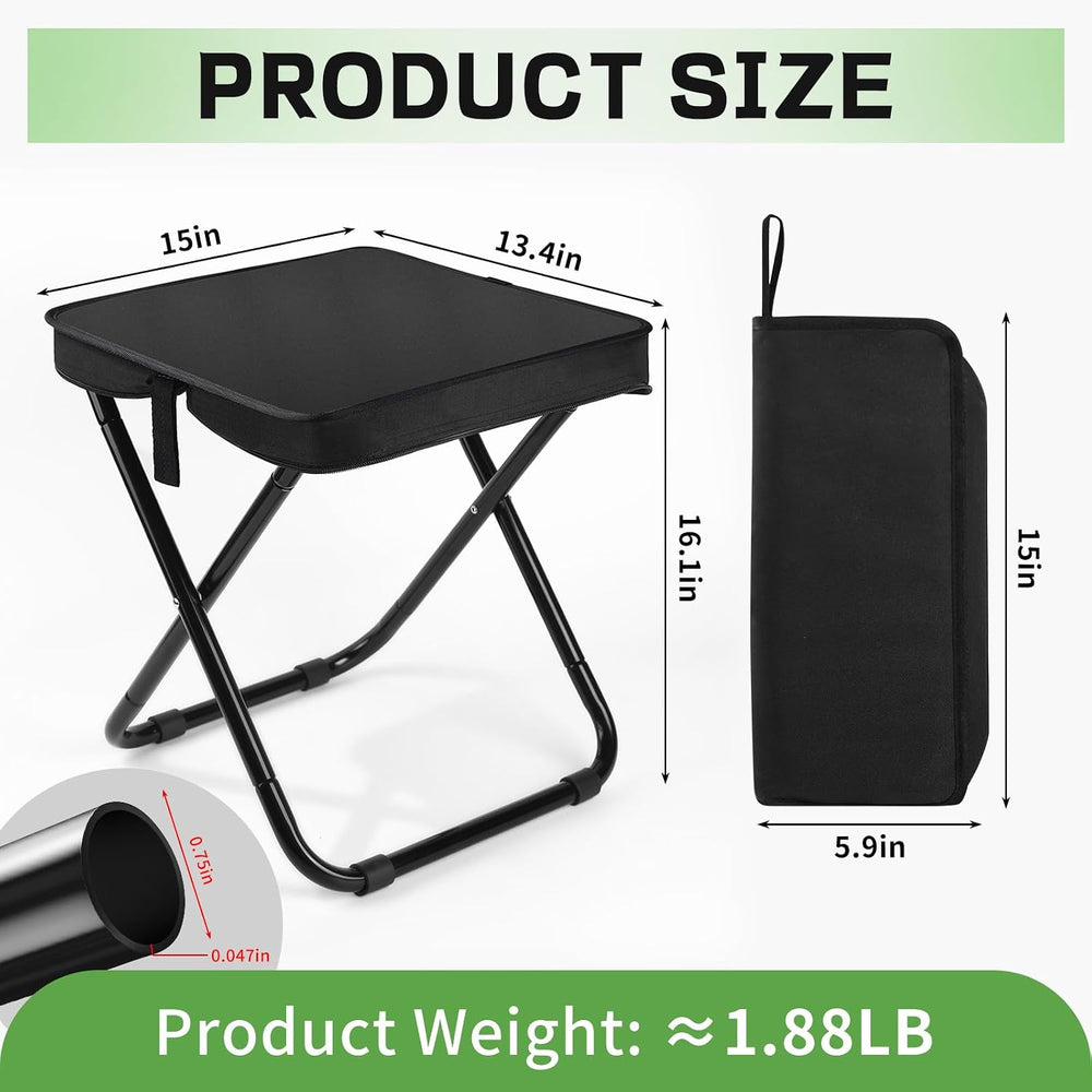 16" Extra Tall Portable Folding Stool for Adults, Lightweight Aluminum