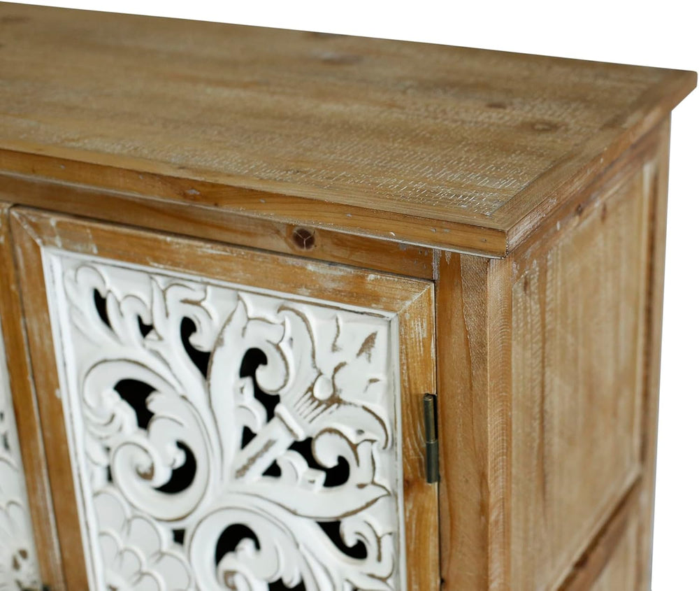 LKTART 60" Farmhouse Sideboard Buffet,Solid Wood Credenza Storage Cabinet