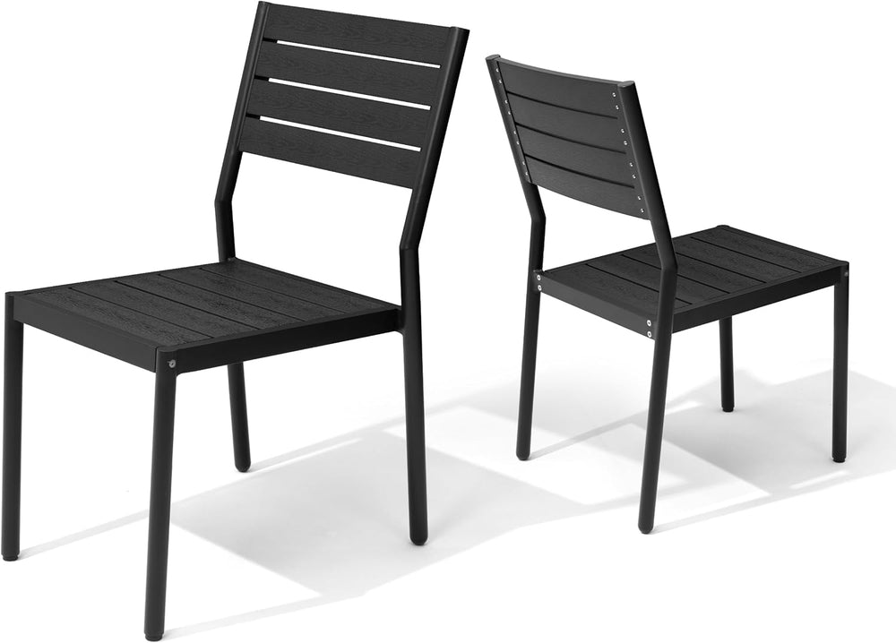 Pellebant Stackable Outdoor Patio Dining Chairs Set of 2