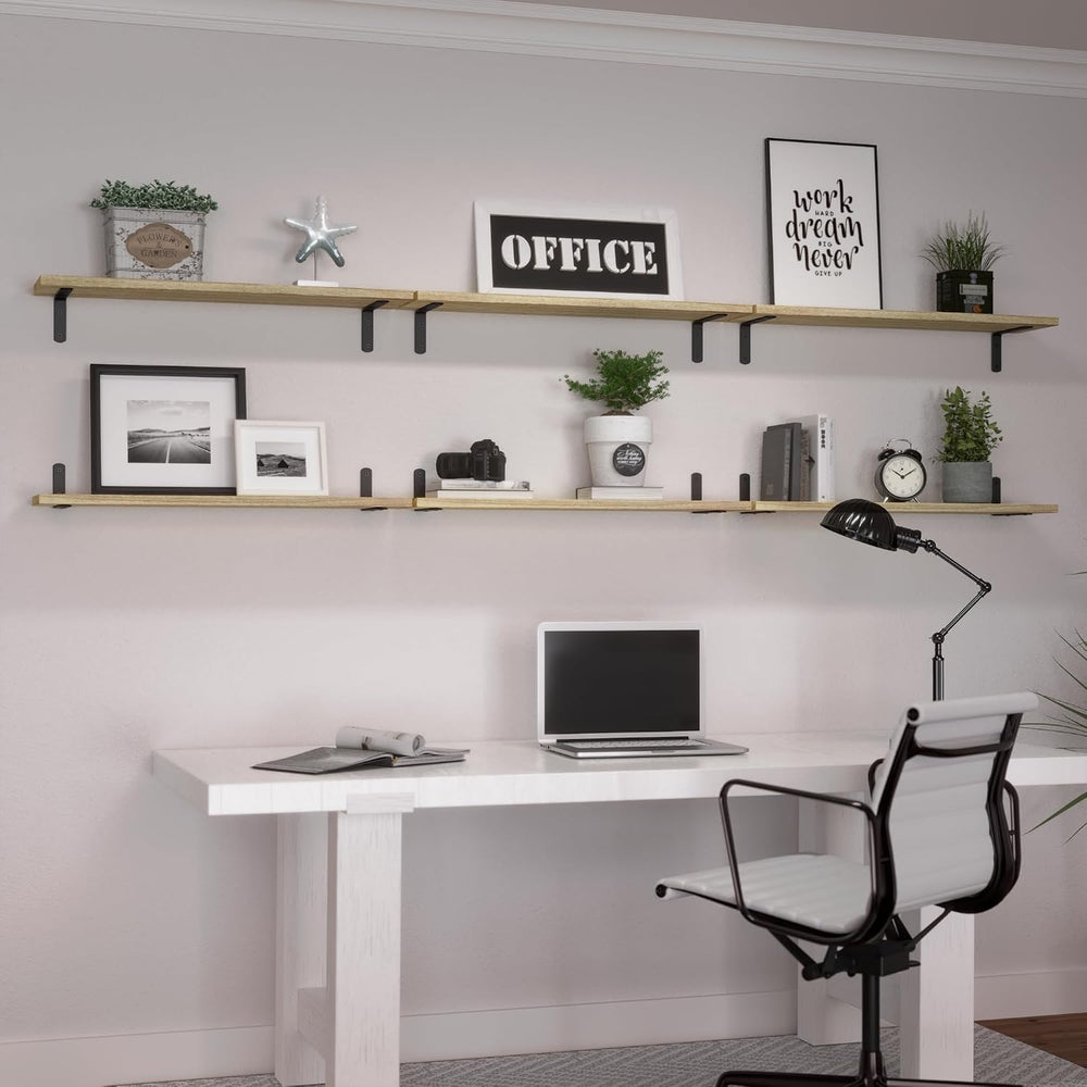 WOPITUES 24'' Long Floating Shelves for Wall Decor & Storage, Rus...