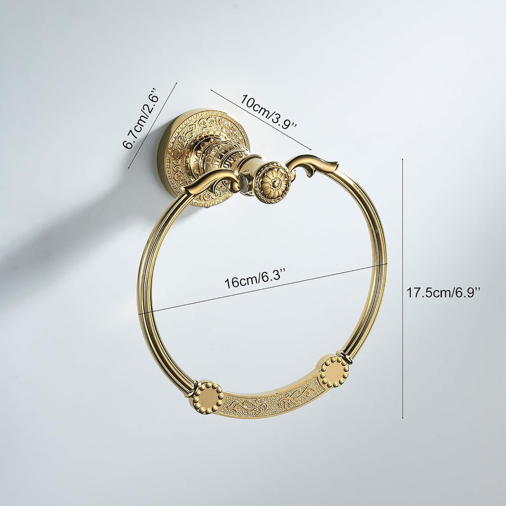 Vintage Style GoldTowel Ring Retro Towel Holder Wall Mounted Bathroom Hardware