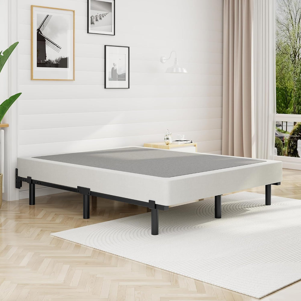 Queen Bed Frame, 7 Inch Heavy Duty Metal Base for Box Spring, 9 Legs