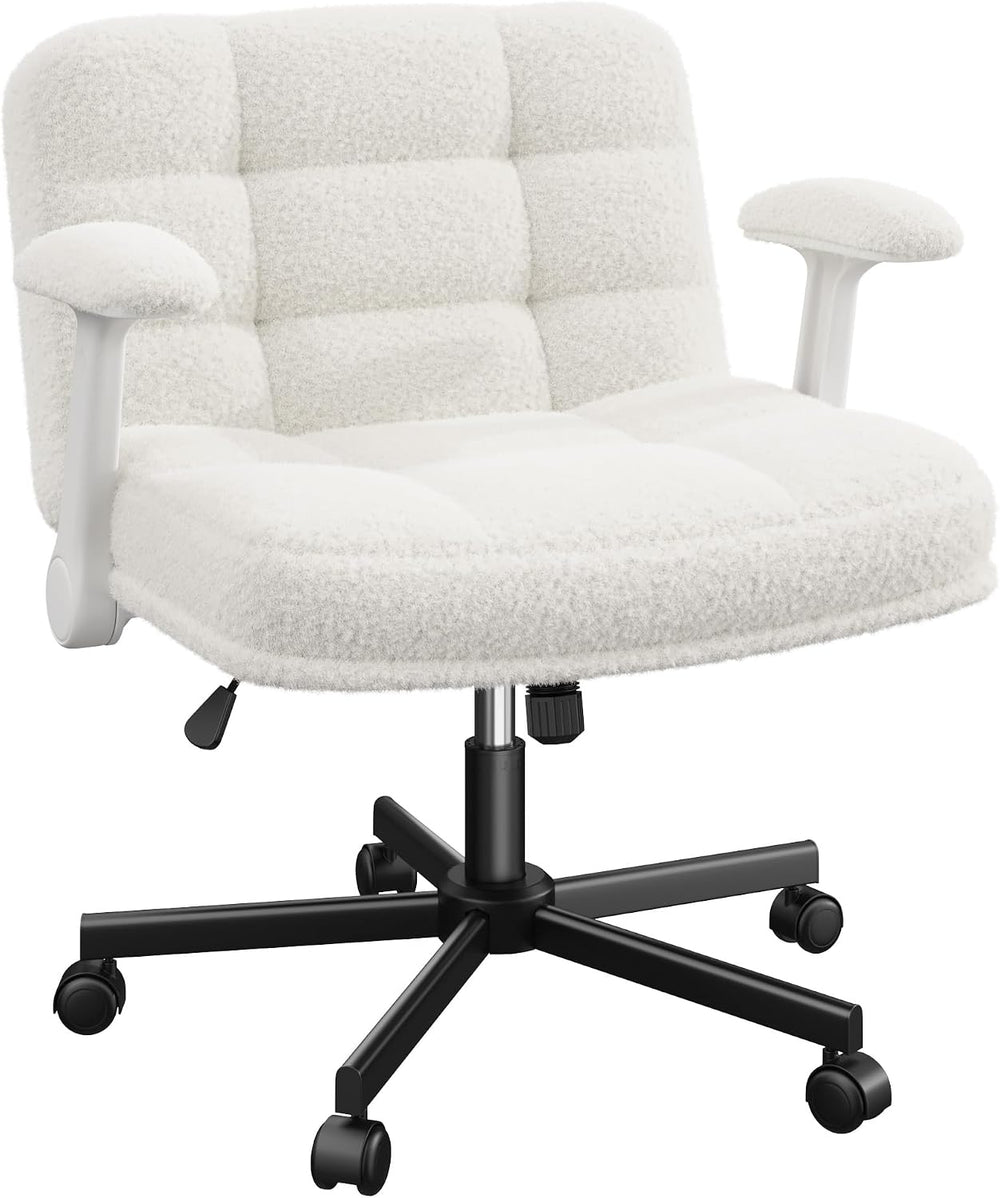 DurayLoly Criss Cross Chair with Wheels & Flip-Up Arms, Height Adjustable