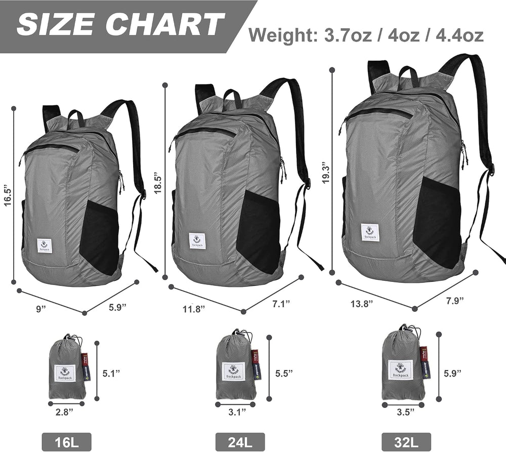 4Monster Hiking Daypack,Water Resistant Lightweight Packable Backpack for Tra...