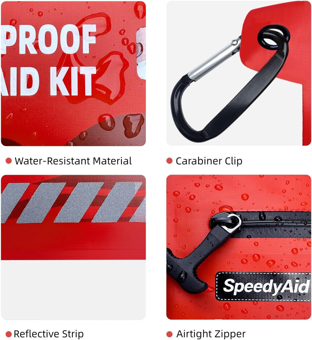 211 PCS Waterproof First Aid Kit, Emergency Supplies for Hiking & Boating