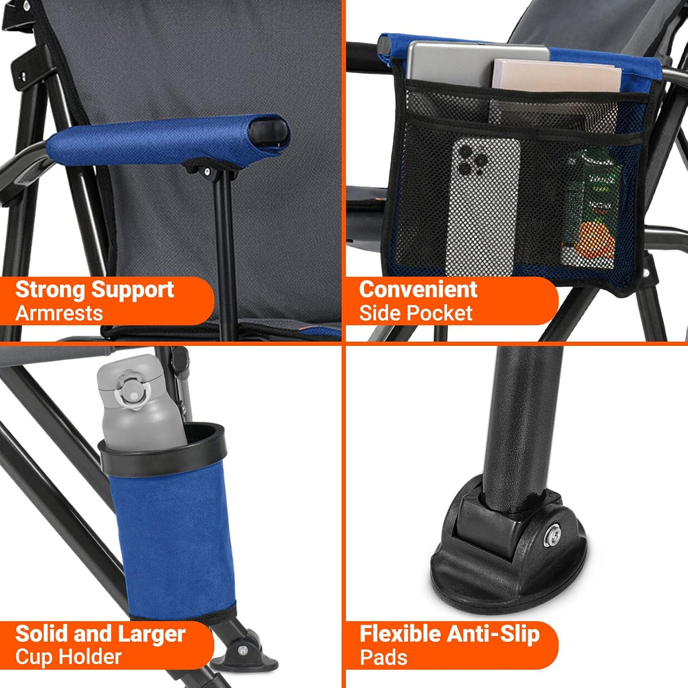 Overmont Camping Chair with Lumbar Support, 450LBS Oversized with High Back