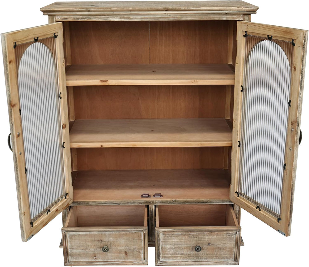 LKTART 48" Tall Solid Wood Sideboard Buffet Storage Cabinet with Drawers