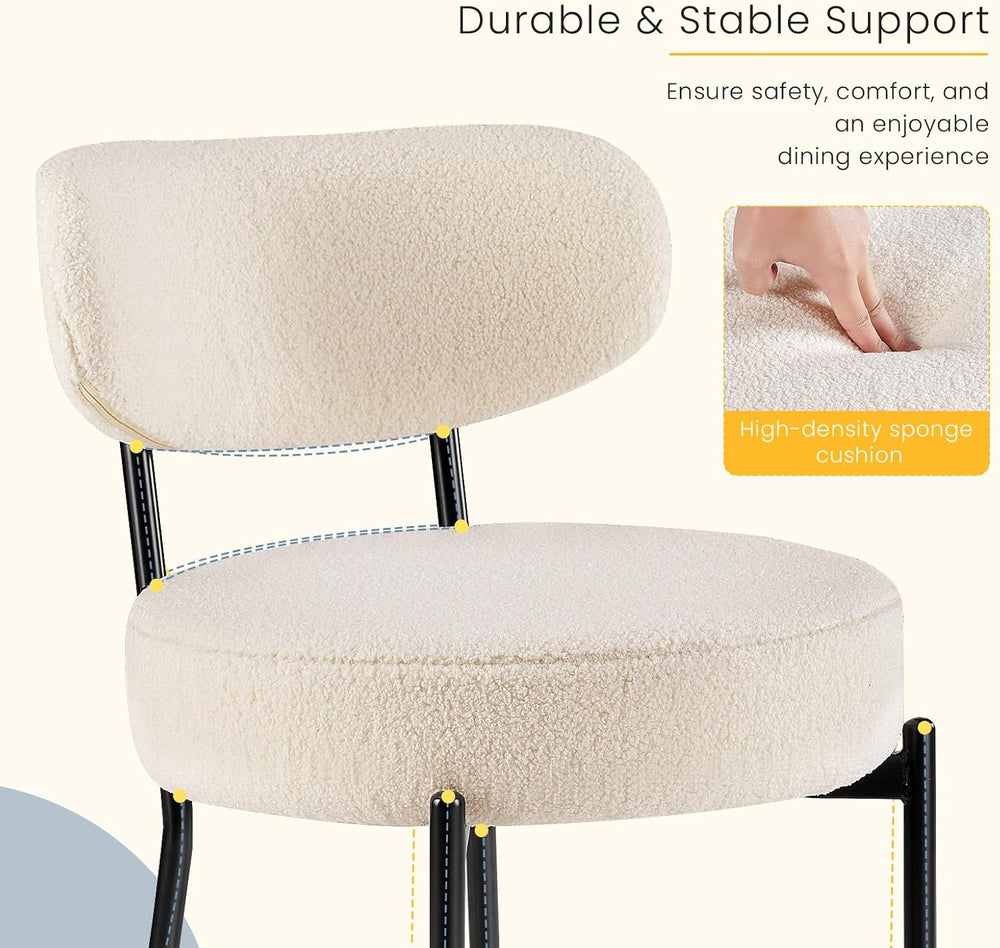 DUMOS Dining Chairs, Mid Century Modern Chair Upholstered Curved Backrest
