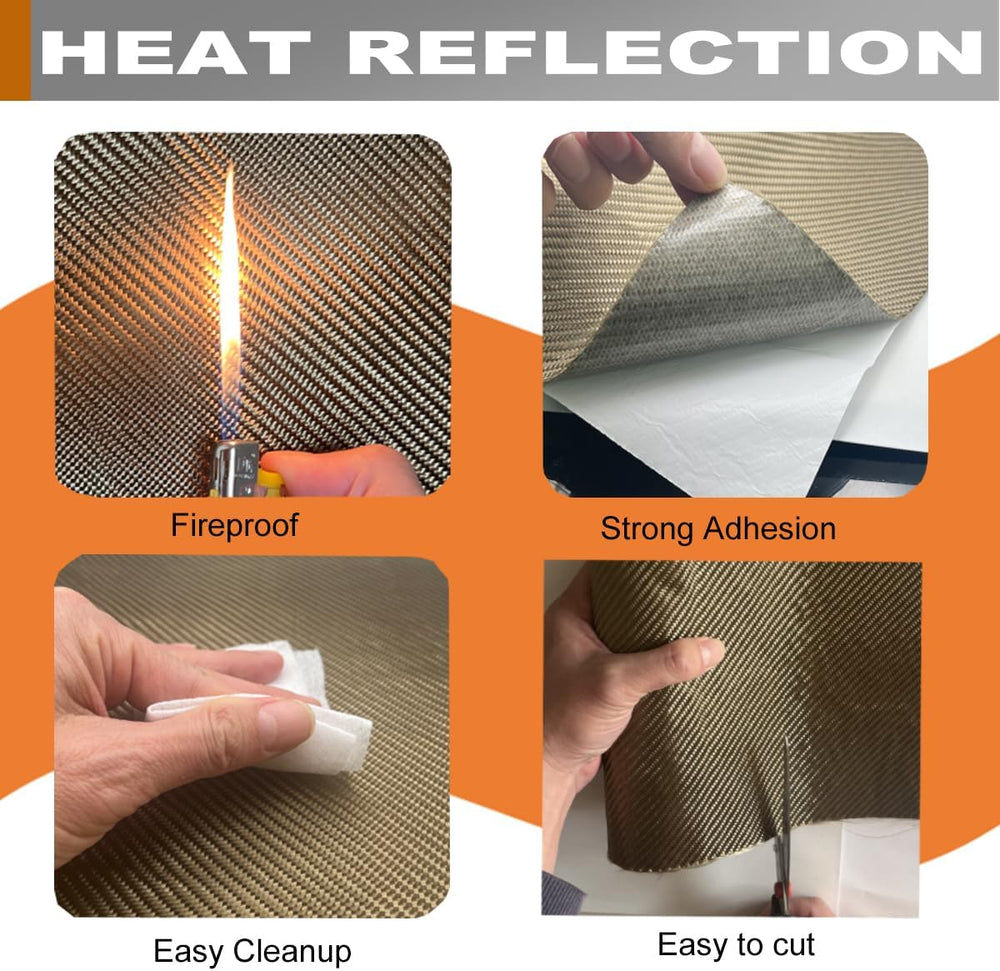 Titanium Thermal Barrier Adhesive Backed Heat Blanket Heat Shield Mat 12'...