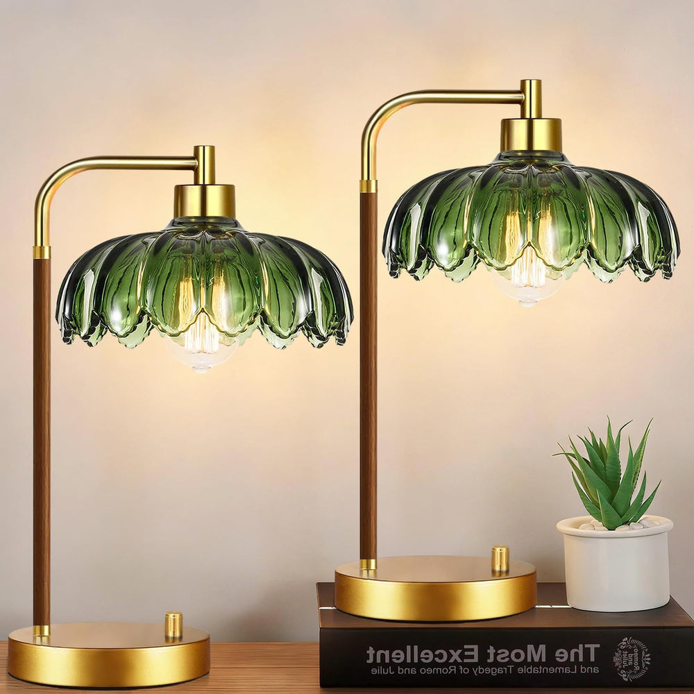 ILLMTW Vintage Table Lamp Set of 2 for Bedroom Living Room,Small Bedside Lamp...