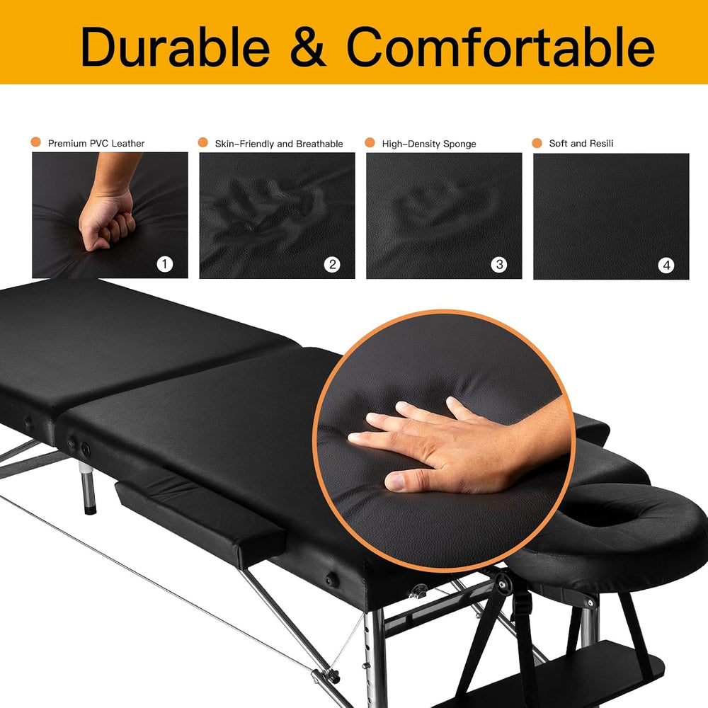 Massage Bed Portable Folding Massage Table 24" Wide Adjustable Tattoo Bed