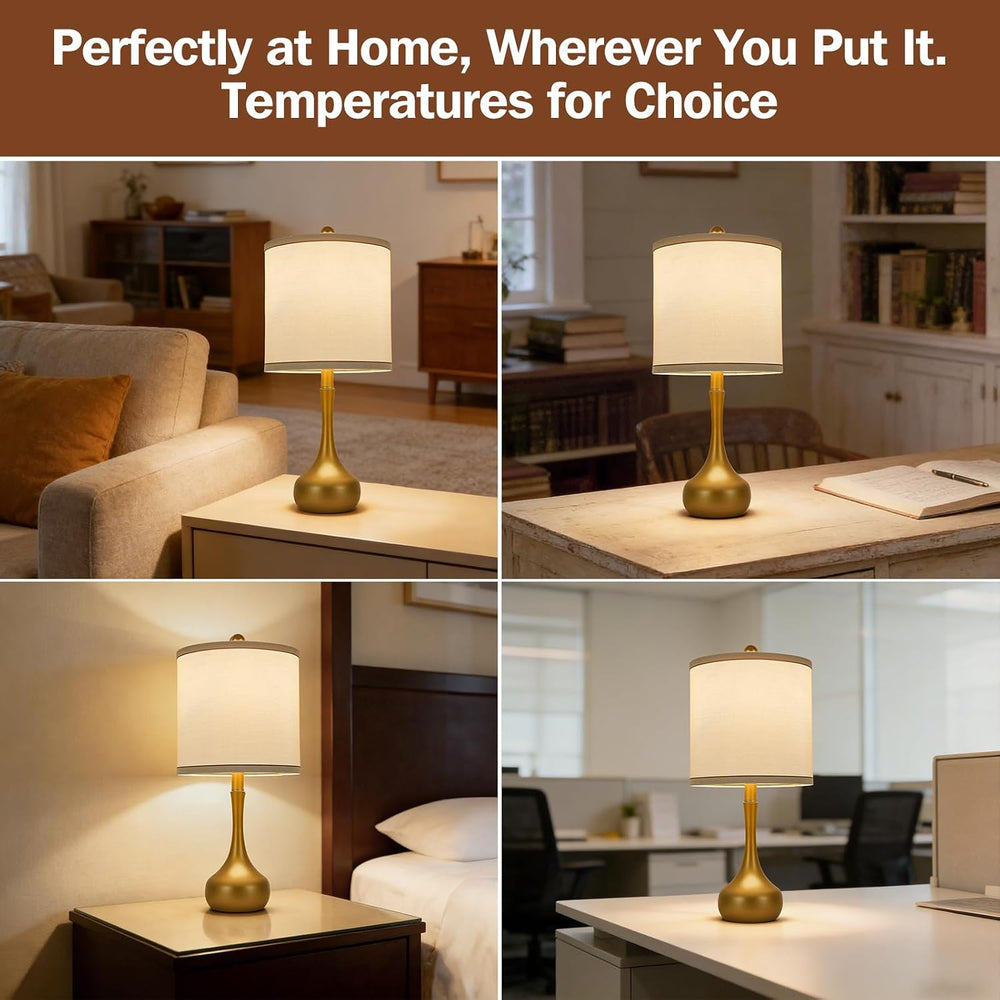 23" Farmhouse Table Lamp Set of 2 for Living Room Bedroom,Golden