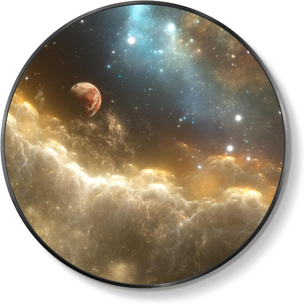 Framed LED Space Wall Art for Living Room, Modern Galaxy Artwork, 30x30 In
