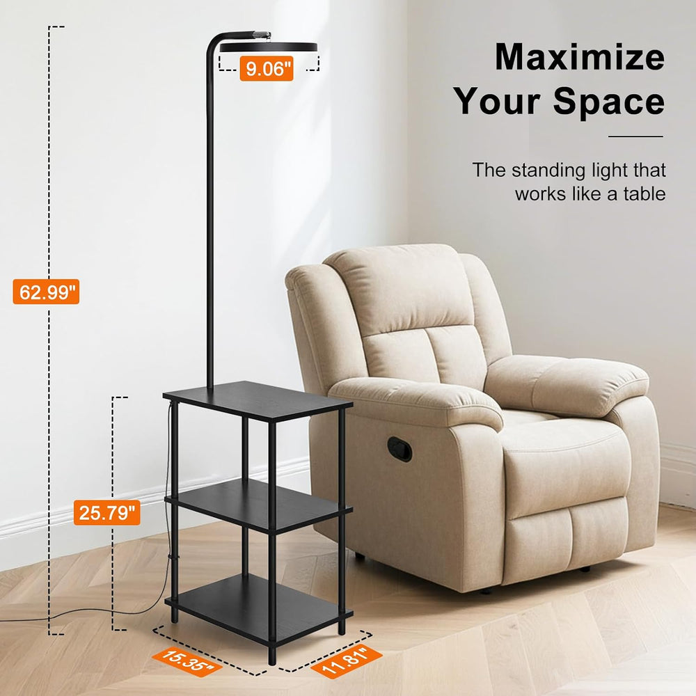 LED Floor Lamp with Table, 25W/3000LM Super Bright Floor Lamp with Remote