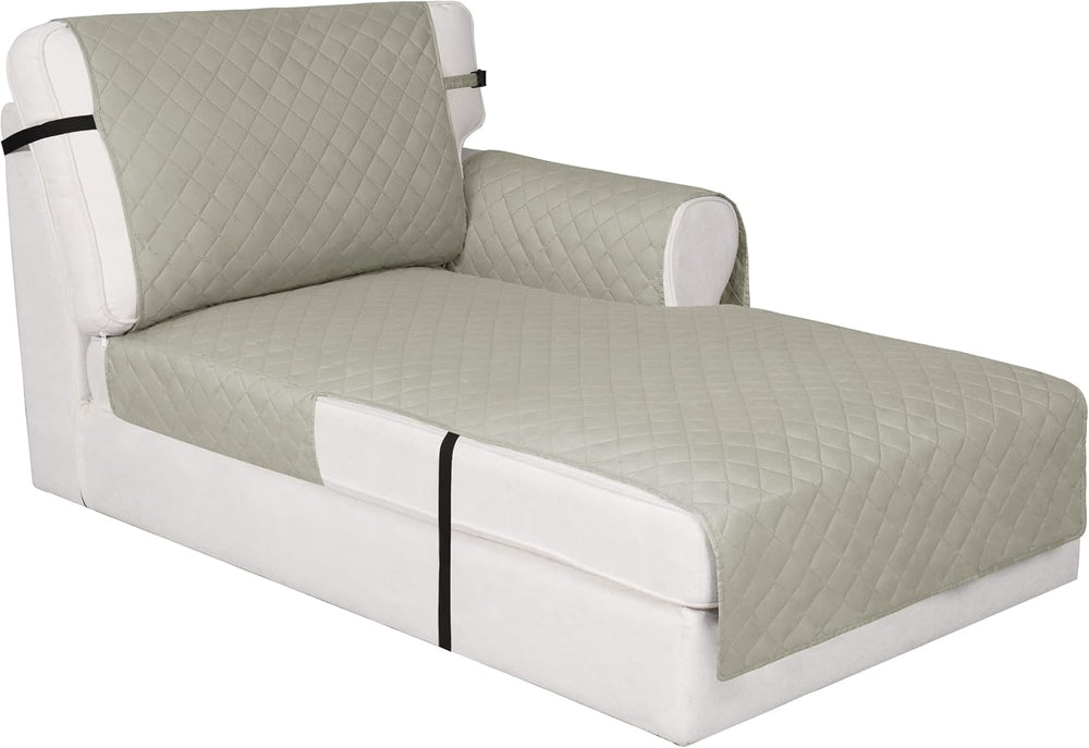 Easy-Going Reversible Couch Cover, Chaise Lounge, Beige/Beige