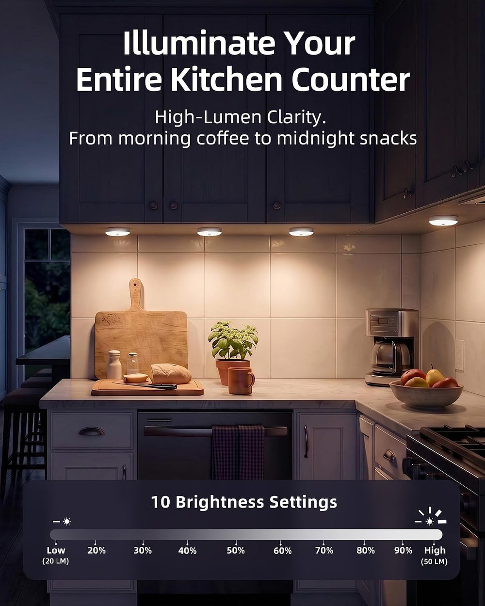 EZVALO RGB Under Cabinet LED Puck Lights with Remote, Motion Sensor Lights