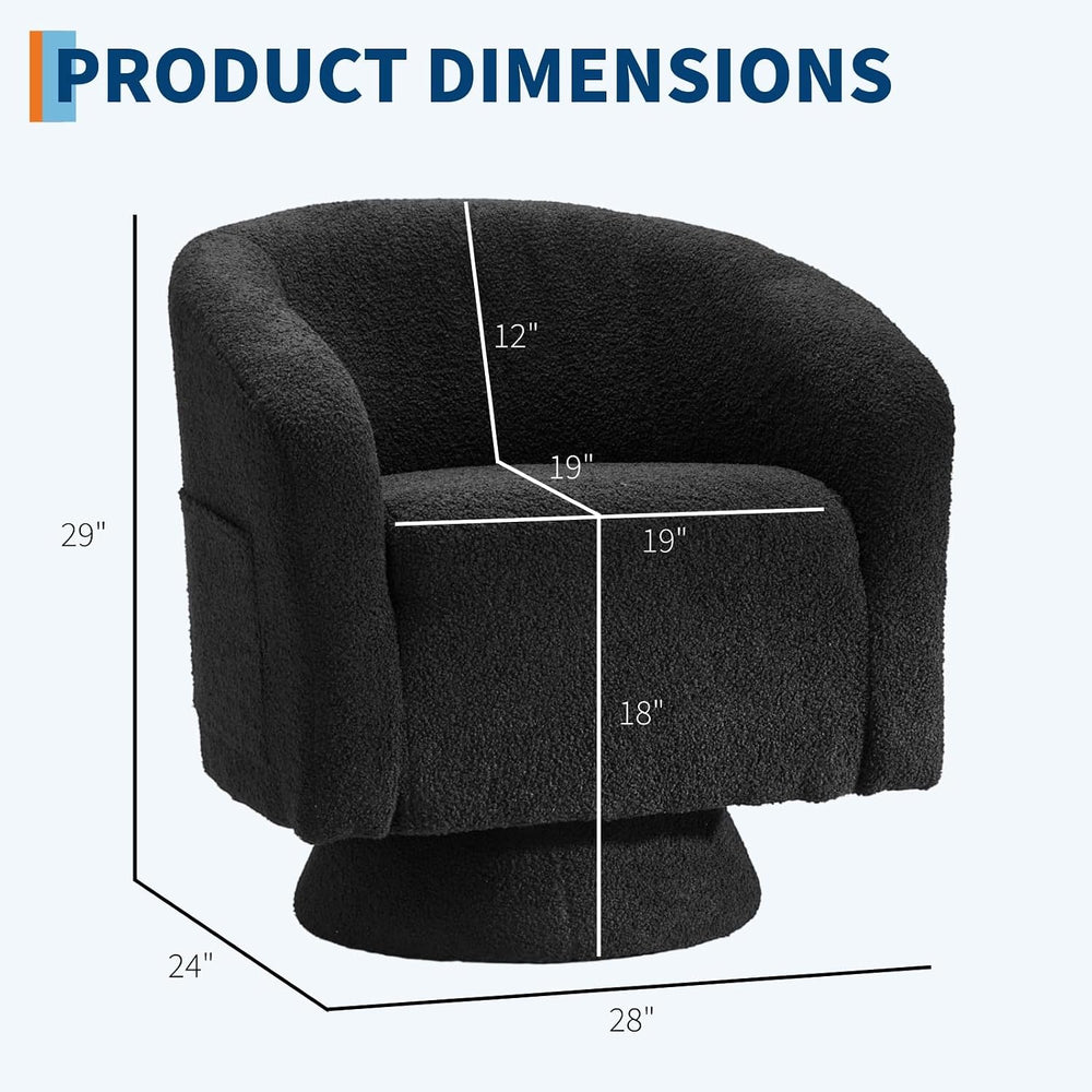 Garvee Swivel Accent Chair 360 Degree Swivel Barrel Armchair with Curved Back...