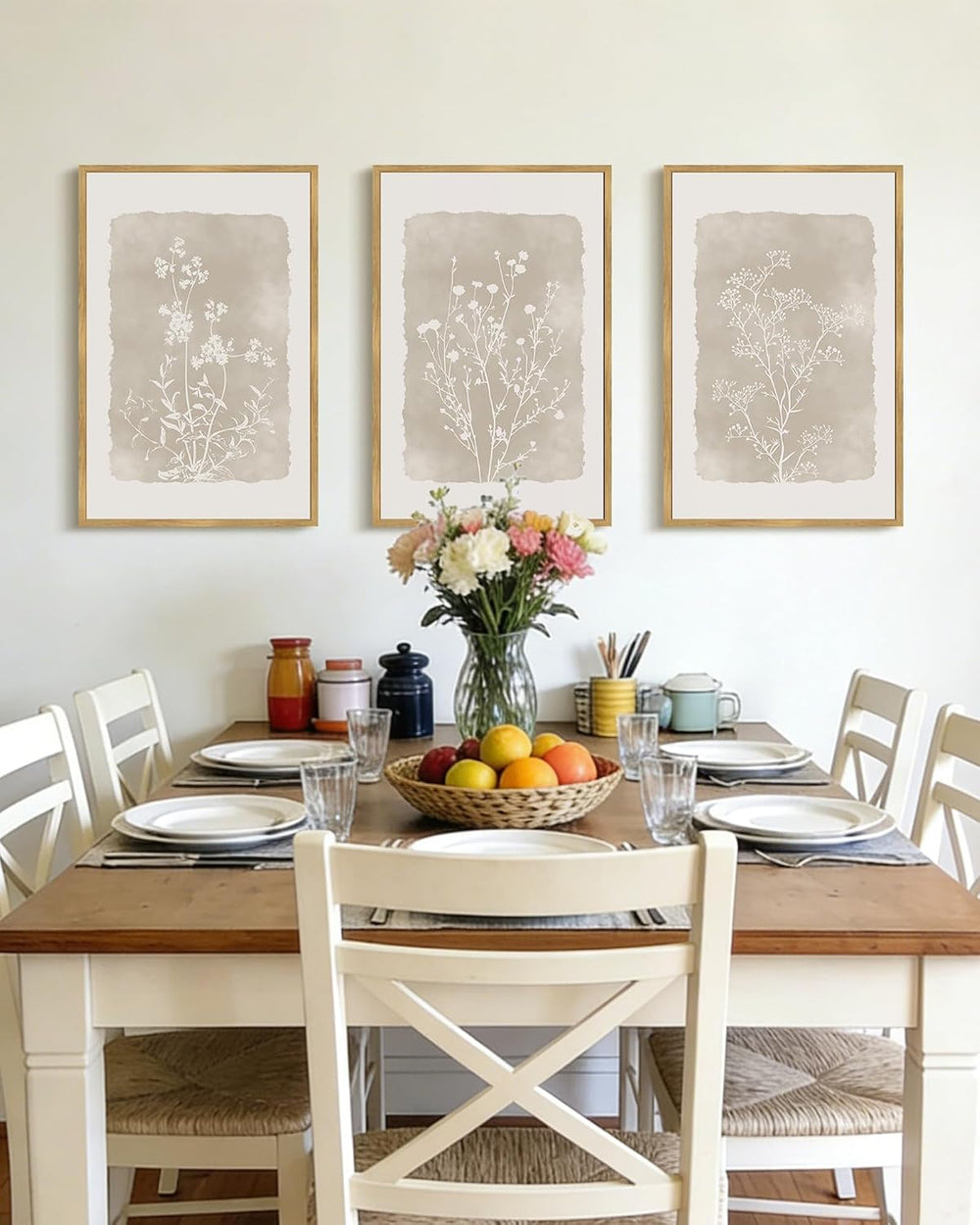 Drsoum Botanical Flower Wall Art Framed Vintage Floral Wall Prints Wildflower...