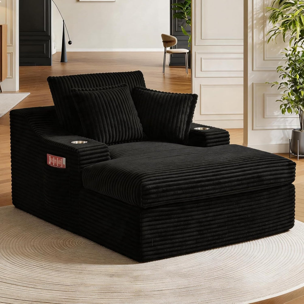 Oversized Chaise Lounge Chair Indoor, Upholstered Sleeper Sofa Bed
