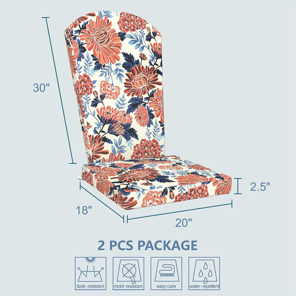 LVTXIII Adirondack Chair Cushions 48x20x2.5 Inch, Water Repellent, Fade Resis...