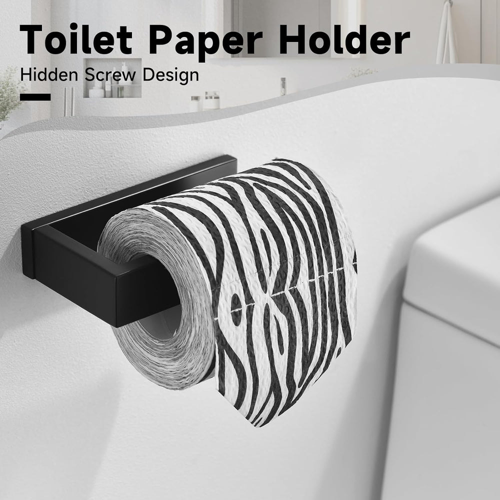 Black Towel Bar Set, 5-Pieces Bathroom Hardware Set,23.6 Inch Towel Rack Set ...
