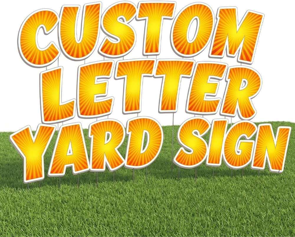 DC Custom Yard Signs with Stakes 18"/24" Personal Yard Letters Made...