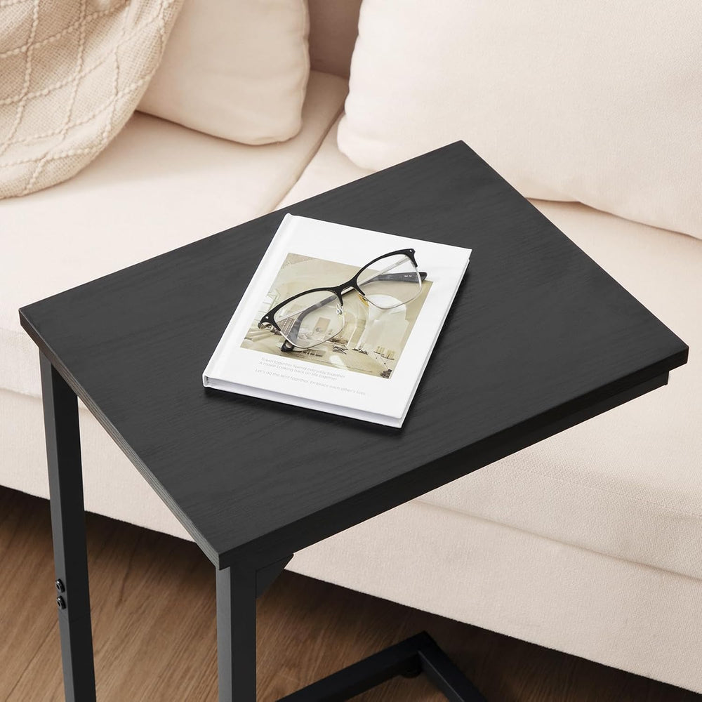 AMHANCIBLE C Shaped End Table Set of 2, Couch Side Table that Slide Under