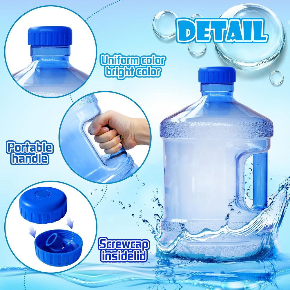 Alaeseje Round Plastic Water Jug,1 Gallon Water Bottle,2 Pieces