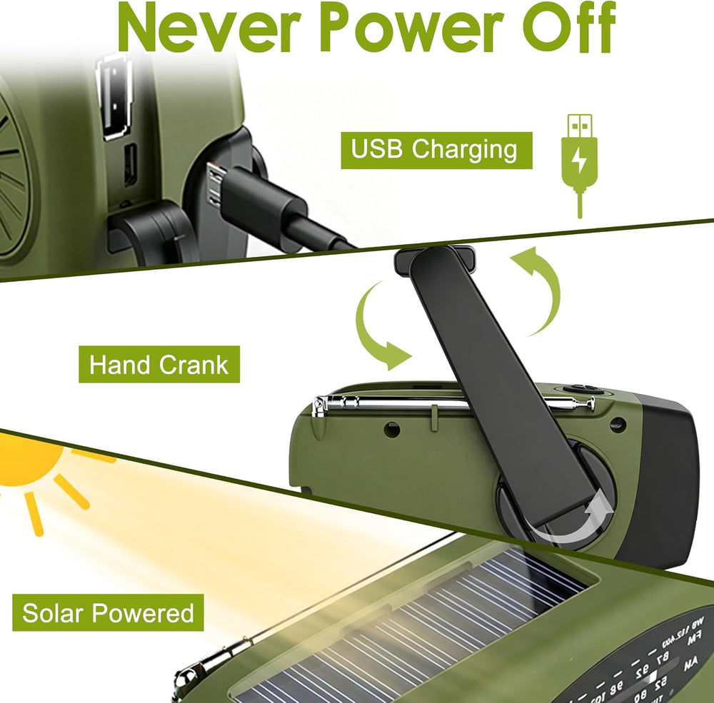 RunningSnail Hand Crank Emergency Radio with LED Flashlight for Emergency