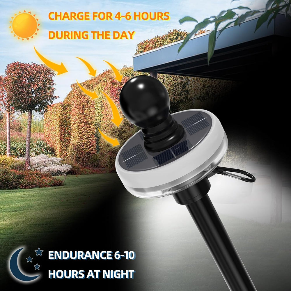 6FT Flag Pole Kit for House with Solar Light and Bracket, Stainless Steel Out...