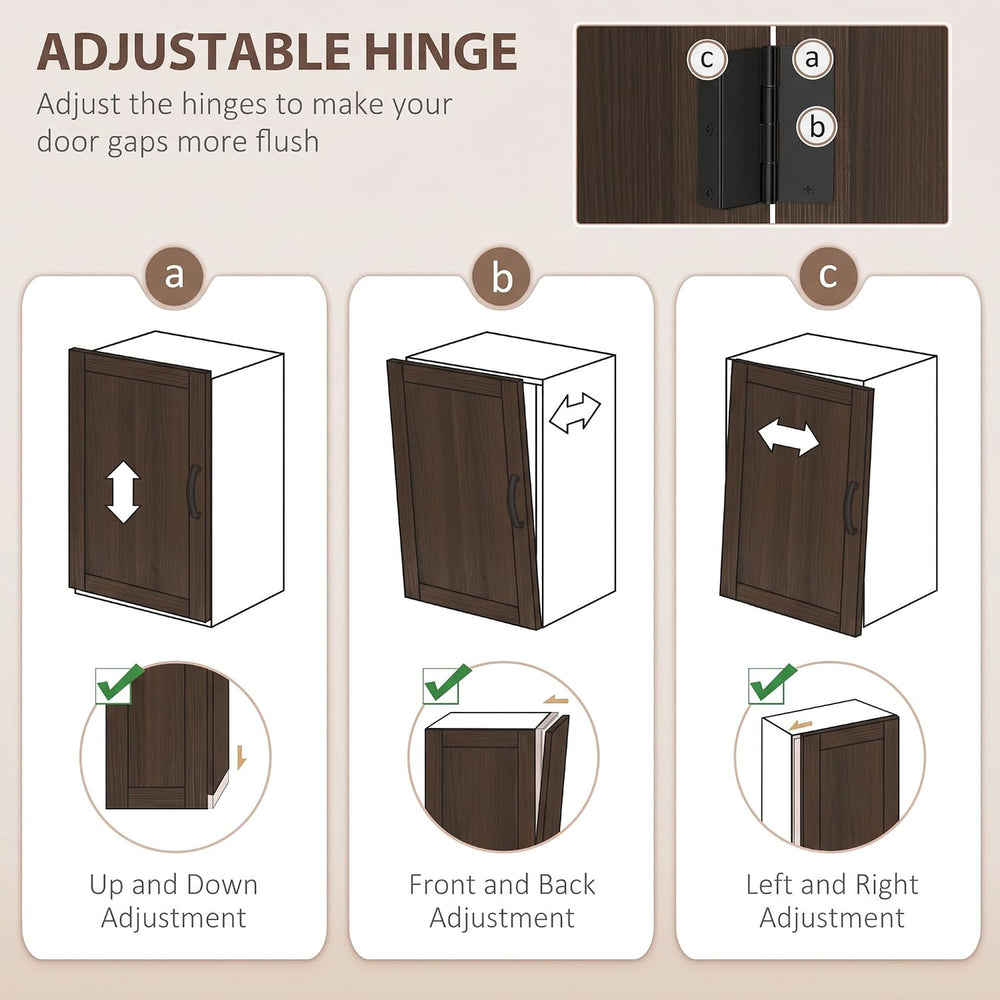 HOMCOM 67" Freestanding Kitchen Pantry 4-Door Cabinet Distressed Brown